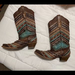 Corral Embroidered Braided Cowboy Boots